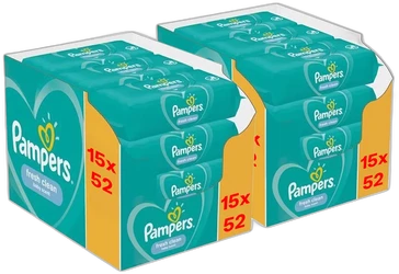 30x Pampers Billendoekjes Fresh Clean | 1560 Stuks 30x Pampers Billendoekjes Fresh Clean | 1560 Stuks